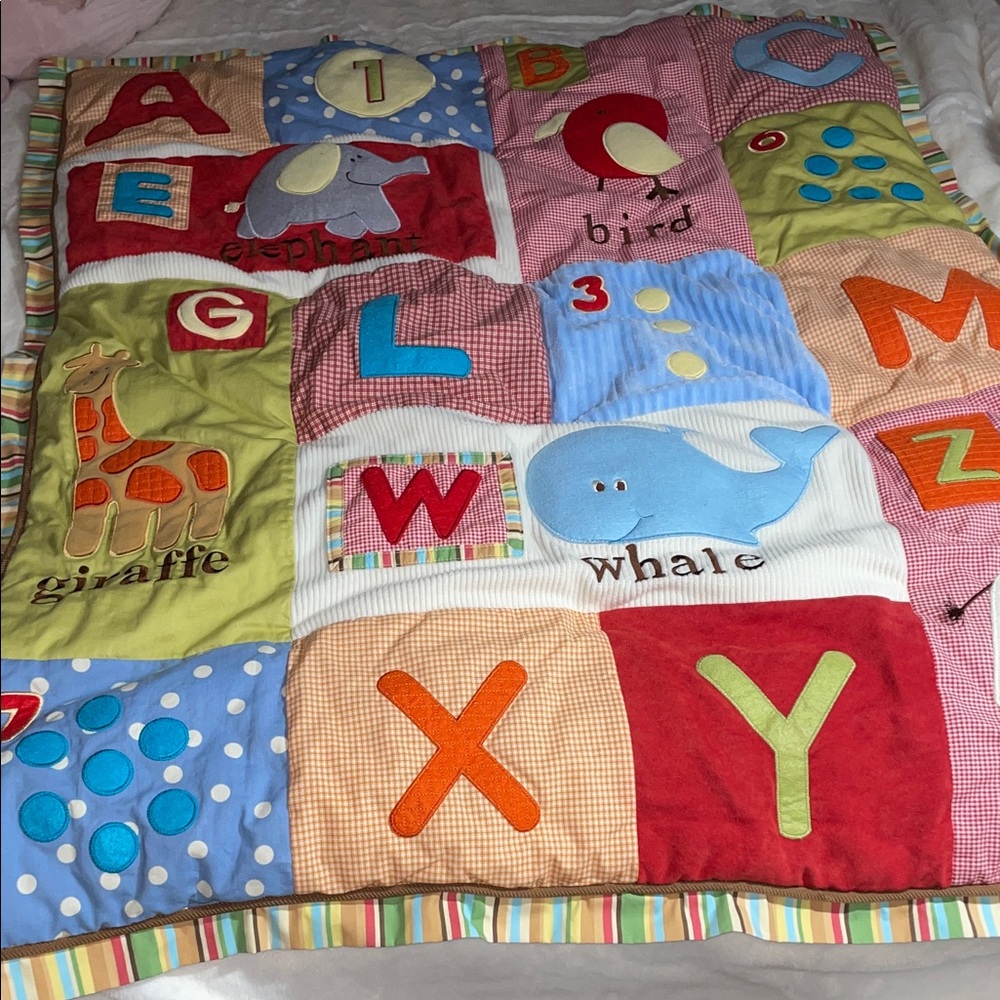 Cocalo Baby colorful quilted crib comforter, 
38” x 46”